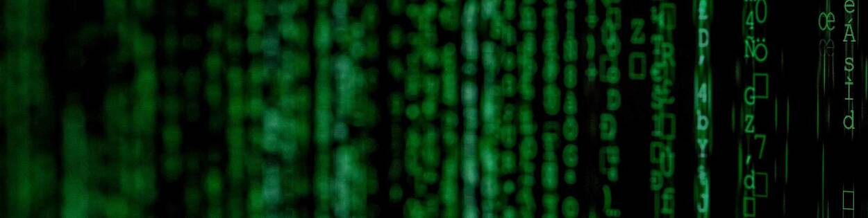 Deskundigheidsgebied Digitaal Forensisch Onderzoek: afbeelding van een gecodeerd computerscherm